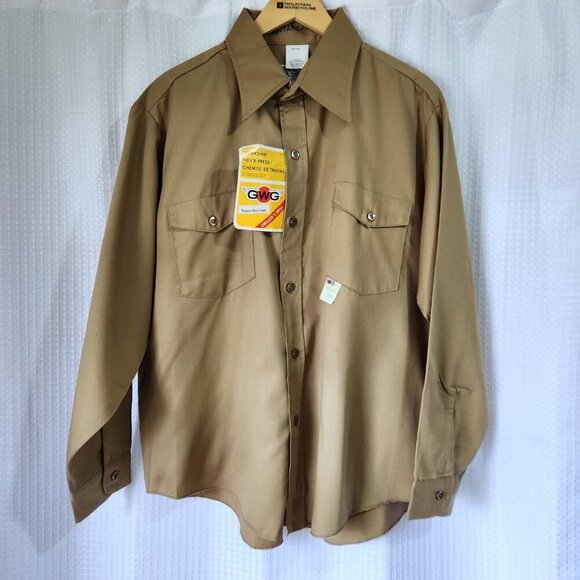 Vintage GWG Work Shirt Button Up Collared 17 1/2 Neck New with Tags - Picture 8 of 9